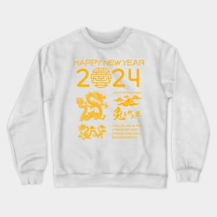 Happy Chinese Lunar New Year 2024 Wood Dragon Crewneck Sweatshirt